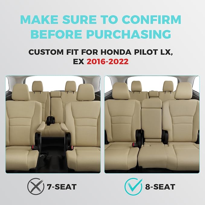 Custom for Honda Pilot Seat Covers, Car Seat Protectors Full Set for Pilot LX - Image 2