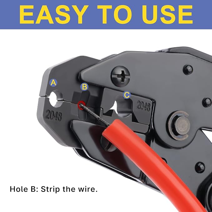 Haisstronica Crimping Tool for Spark Plug Ignition Wire, 8.5mm Ratchet Wire - Image 5