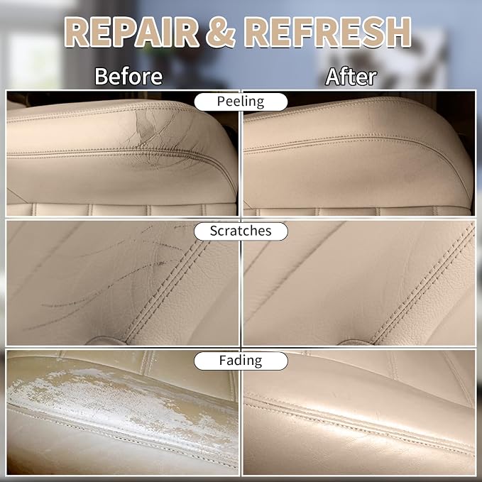 Beige Leather Recoloring Balm, Leather Couch Scratch/Stain Remover, Leather - Image 3