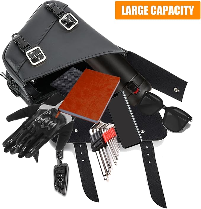 GARGOYLE BELLS Motorcycle Saddle Bags Solo Swing Arm Bag - Image 5