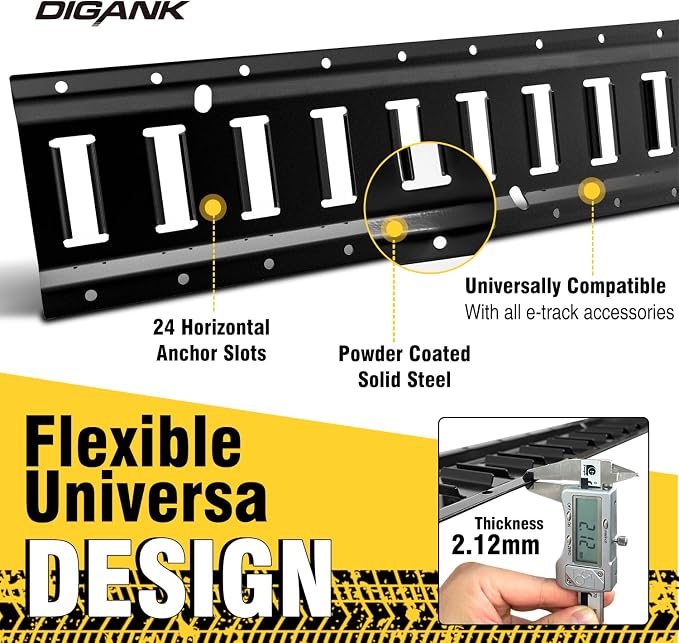 E Track 4'（4 Pack） with Powder-Coated Steel Trailer Tie Down - Image 3