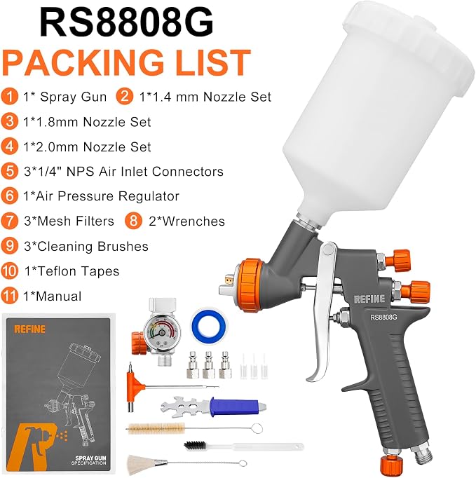 REFINE Air Spray Gun, Auto Paint Gun - Image 9