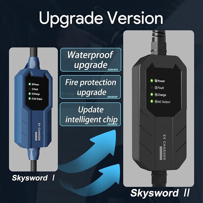 Skysword Ⅱ Level 1 EV Charger, EVSE Home Electric Vehicle Portable Charging - Image 5