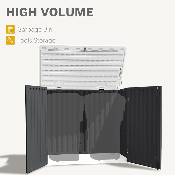 DWVO 47 cu ft Spacious Horizontal Storage Unit, Outdoor Resin Tool Locker - Image 4