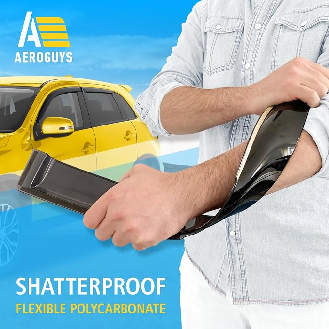 Extra Durable Window Deflectors Tape-On Window Visors Rain Guards Fit - Image 4