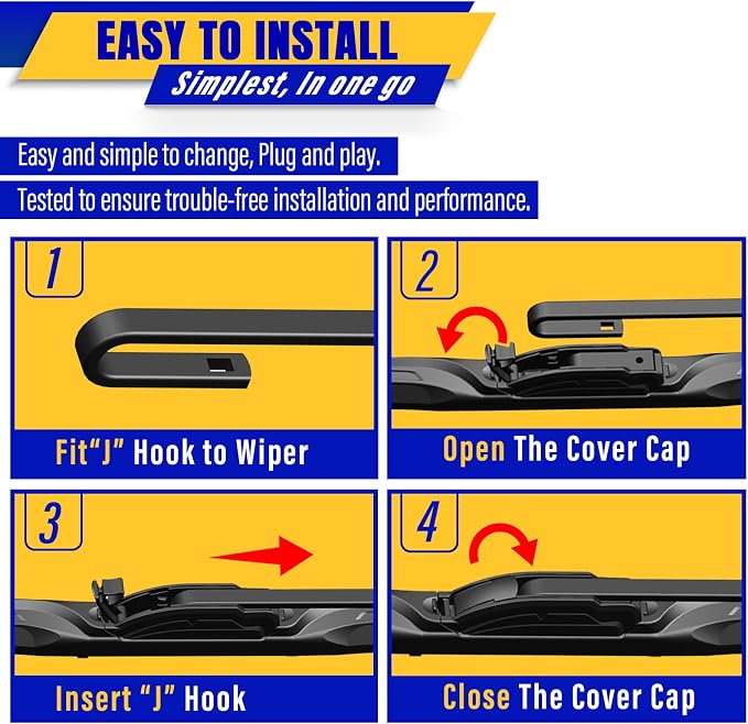 3 wipers Replacement for 2014-2020 Acura MDX, Windshield Wiper Blades Original - Image 8