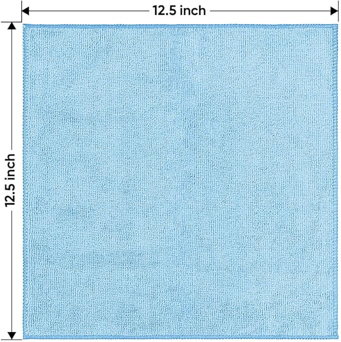 HOMEXCEL Blue Microfiber Cleaning Cloth 12 Pack, 12.5 x 12.5 inch Microfiber - Image 7