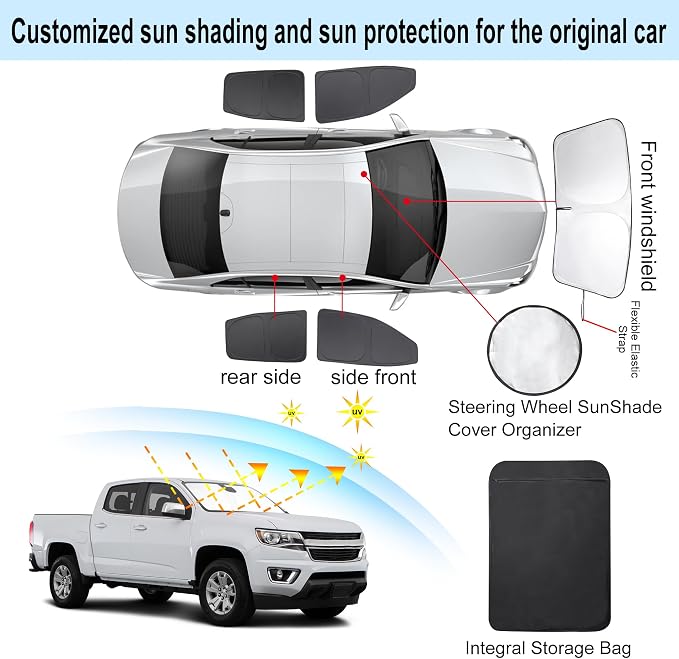 TINGLU Window Shades for Chevrolet Colorado Pickup Truck 2015-2022 Accessories - Image 3