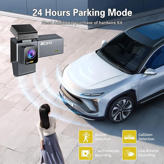 4K Dash Cam Front and Rear and Inside, UHD 2160P Night Vision 3 Channel Dash - Image 7