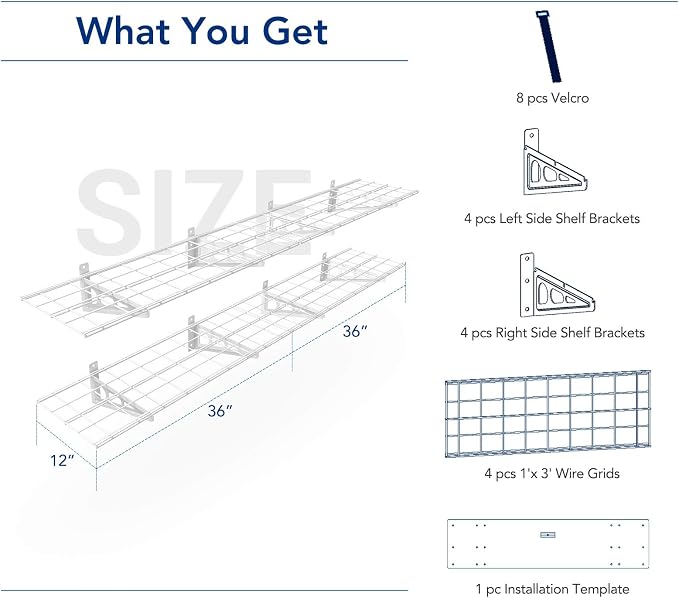 FLEXIMOUNTS 12-inch-by-72-inch Wall Shelf Garage Storage Rack Wall Mounted - Image 3