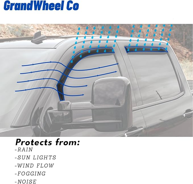 Window Deflectors Smoke Tinted In-Channel Side Window Vent Visor Deflectors - Image 7