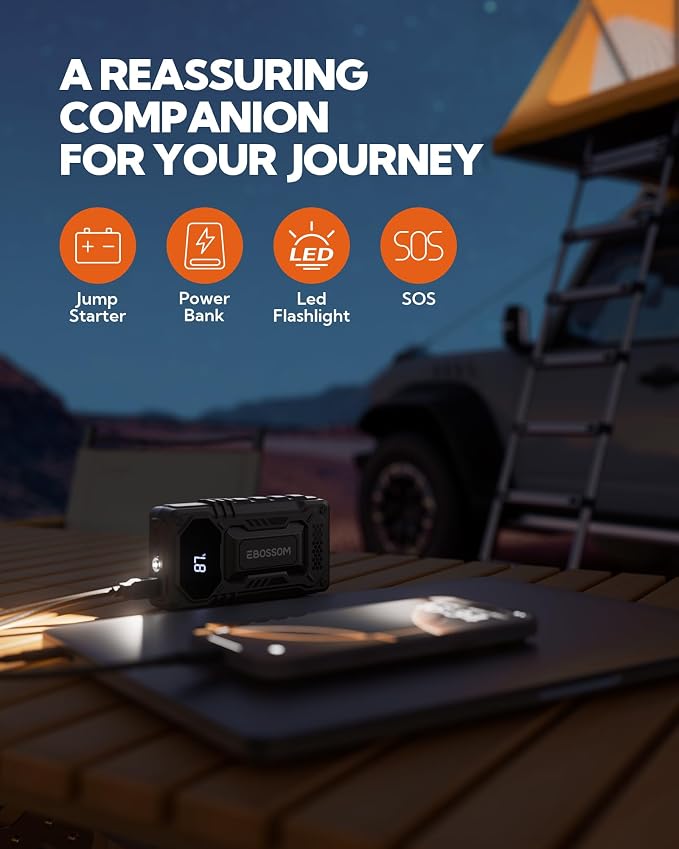 Car Battery Jump Starter, 12000mAh Battery Jump Box, 44.4Wh Vehicle Jump Booster - Image 6