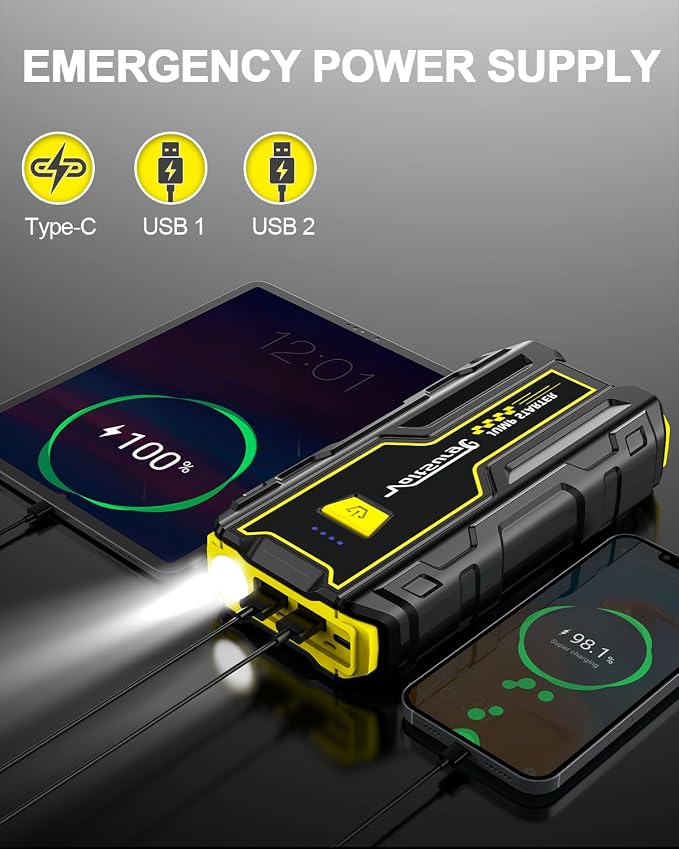 Car Jump Starter, 4000A Battery Jumper Starter Portable 12V, Car Battery Charger - Image 6