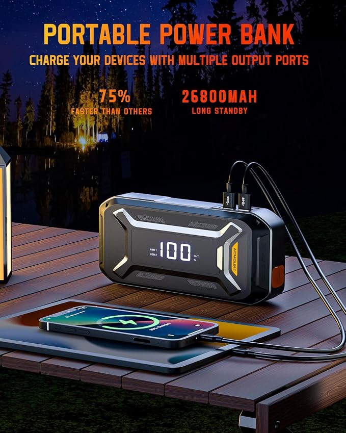 Car Battery Jump Starter Portable, 6000A 12V Car Jumper Starter - Image 5