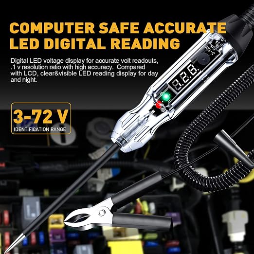 Upgraded Buzzer Automotive Test Light, DC 3-72V Heavy Duty Digital LED Circuit - Image 2