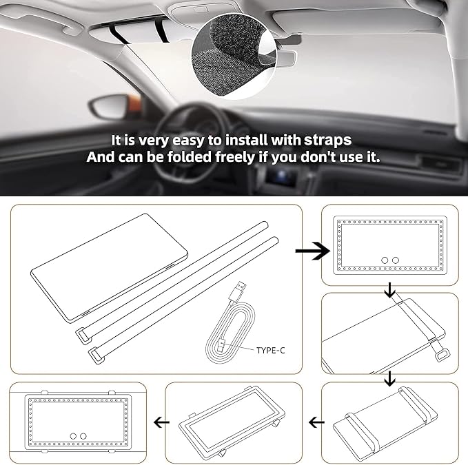 Car Sun Visor Vanity Makeup Mirror, Universal - Image 6