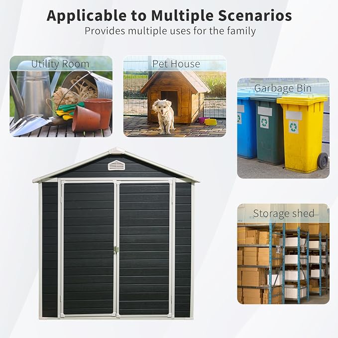 6x8 FT Outdoor Storage Resin Shed - Image 4