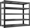 5-Tier 60”W x 24”D x 78”H Garage Shelving Adjustable Metal Storage Shelves by cynnda