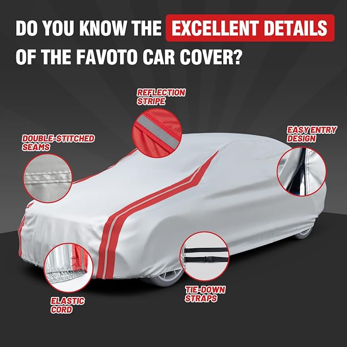 Favoto Car Cover Waterproof Outdoor - Image 6