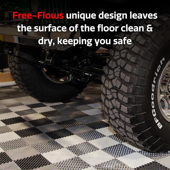 Big Floors RaceDeck Free-Flow Interlocking Garage Flooring Tiles, Self-Draining - Image 5