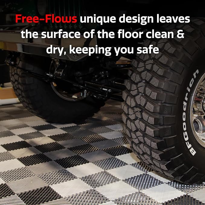Big Floors RaceDeck Free-Flow Interlocking Garage Flooring Tiles, Self-Draining - Image 4