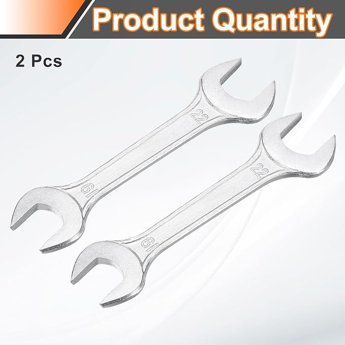 HARFINGTON 2pcs Double Open End Wrench 19mm x 22mm Metric 15 Degree Offset - Image 3