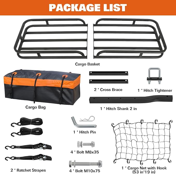 WEIZE Hitch Cargo Carrier Basket - Image 3