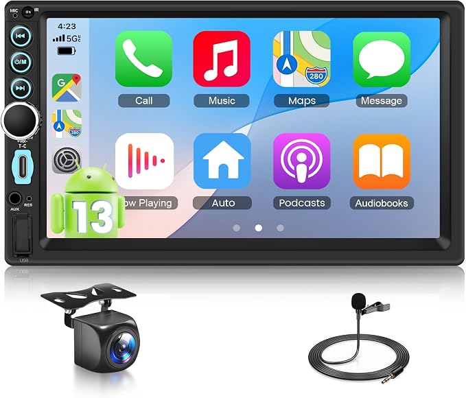 4GB+64GB Double DIN Car Stereo 8 CORE Android 13.0 Head Unit, Wireless CarPlay by Upriding