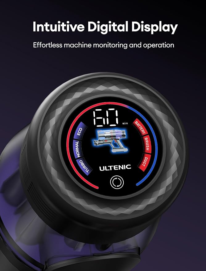 Ultenic Cordless Vacuum Cleaner, 550W/50Kpa, 60Mins Runtime, 180°Bendable Wand - Image 8