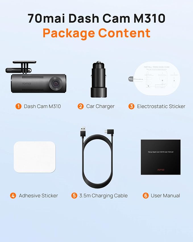 70mai Dash Cam M310, Dash Camera - Image 9