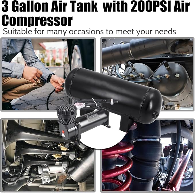 3 Gallon Air Tank with 200PSI Air Compressor - Image 3