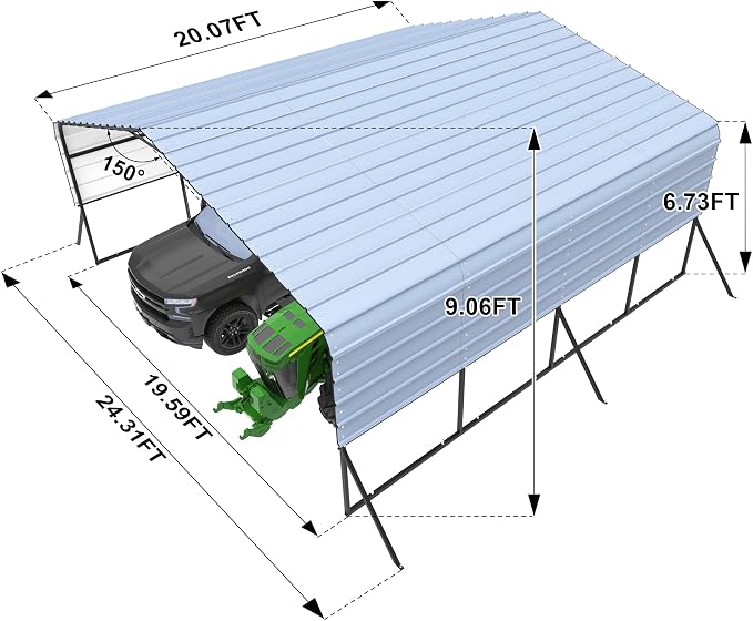 20x20 Metal Carports Heavy Duty - Image 5