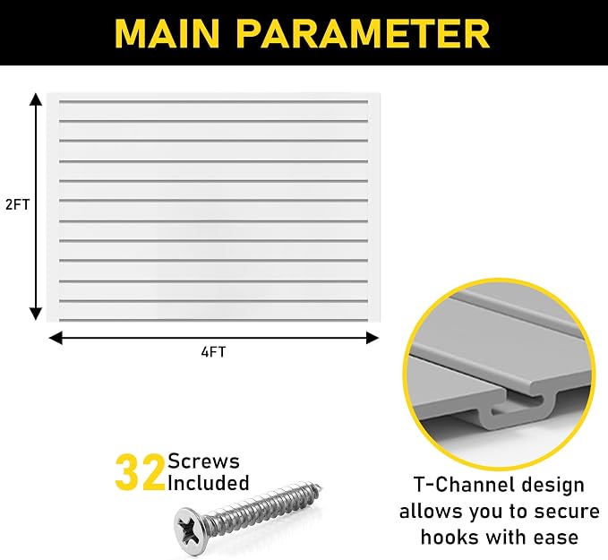 DLDIRECT Slatwall Panel Garage Wall Organizer: Heavy Duty Mounted PVC Rack - Image 7