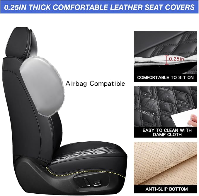 Car Seat Covers Full Set, Leather Seat Covers - Image 2