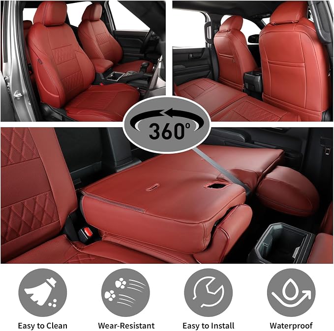 EKR Tacoma Back Seat Covers for Toyota Tacoma 2024 2025 Double cab TRD Sport - Image 3