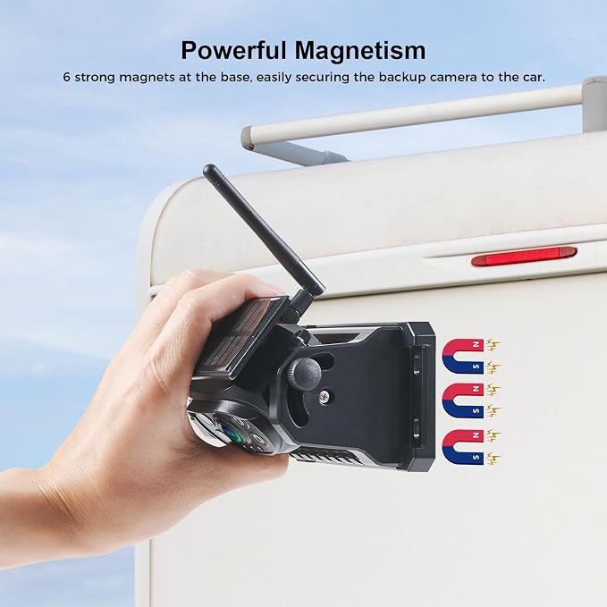 Wireless Magnetic Backup Camera, 9600mAh Battery Powered Rechargeable - Image 4