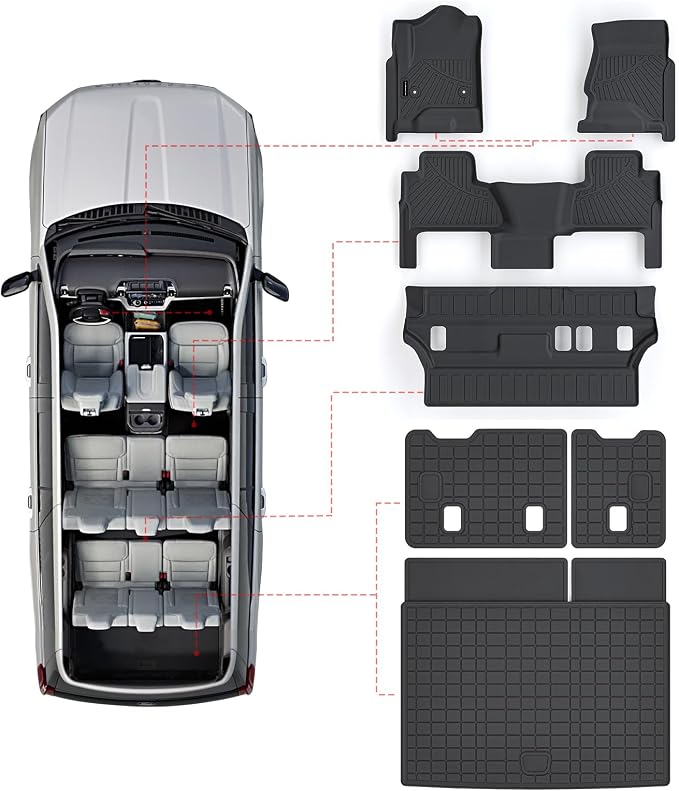 Floor Mats & Trunk Mat for Chevrolet Tahoe 2015-2020 Row Bucket Seat &GMC by SANBAN-AXE
