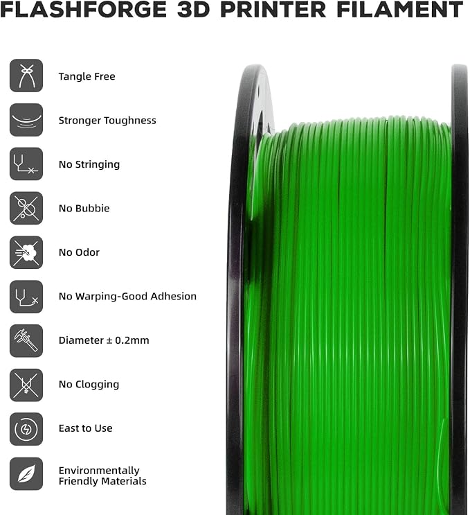FLASHFORGE PLA Filament 1.75mm, 3D Printer Filament 1kg Spool, Dimensional - Image 2