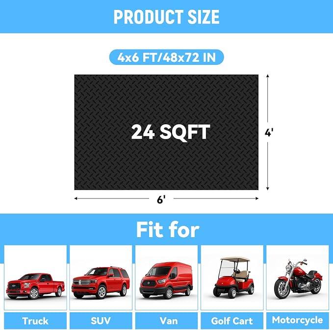 4x6 FT Garage Floor Mat, 2.8mm Thickened PVC Flooring Roll - Image 4