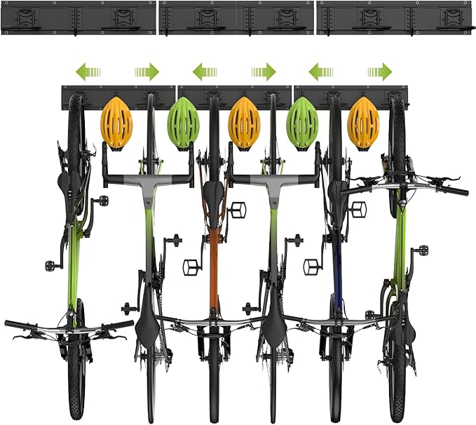 Bike Storage Rack 48Inch for 6 Bikes + 5 Helmets, 500lbs Capacity, Heavy Duty by Housolution