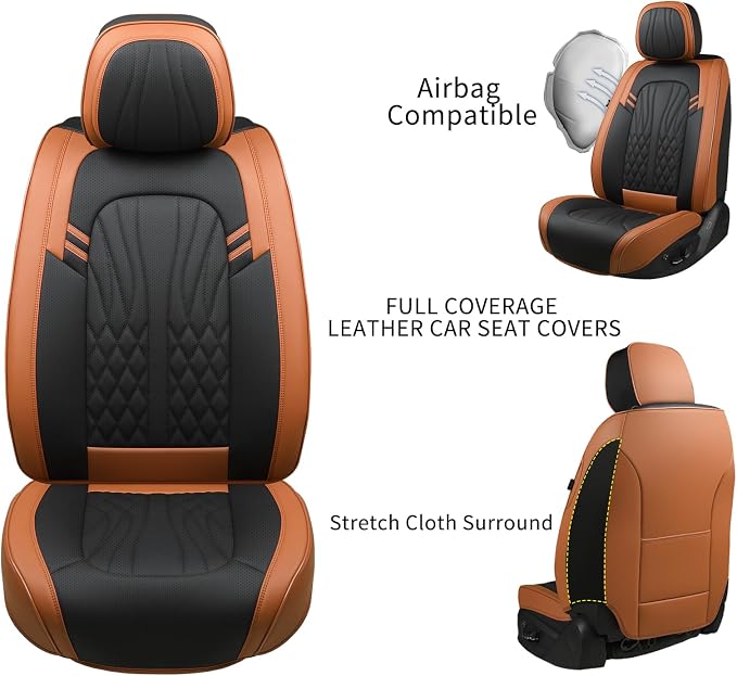 Leather Car Seat Covers, Car Seat Protector Waterproof, Seat Covers Full Set - Image 8