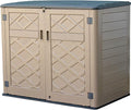 Large Horizontal Storage Sheds, 38 cu.ft Resin Garden Shed Weather Resistance by Mrosaa