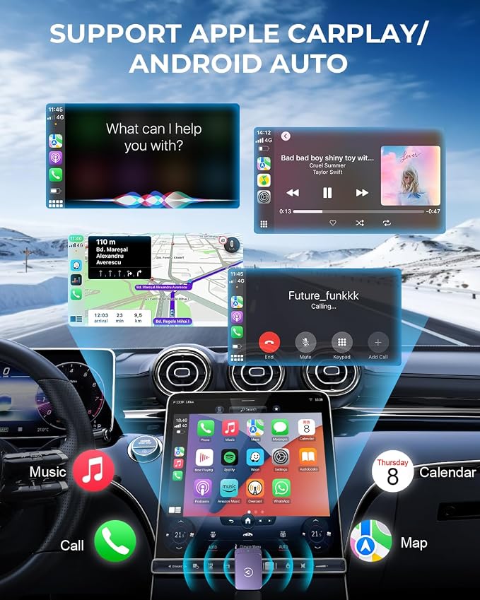 AuroraLink Wireless Carplay Adapter & Android Auto Wireless Adapter 2-in-1 Fast - Image 4