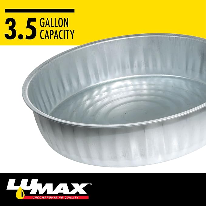 LUMAX LX-1709 Silver 3.5 Gallon Galvanized Drain Pan, Bright Zinc - Image 4