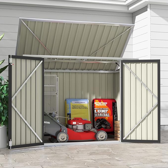 Patiowell 6 x 3 FT Horizontal Metal Shed, Outdoor Storage Shed - Image 7