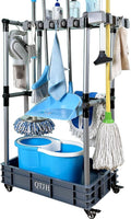 Floor-Standing Multi-Functional Cleaning Tool Organizer storage broom mop and by QTJH