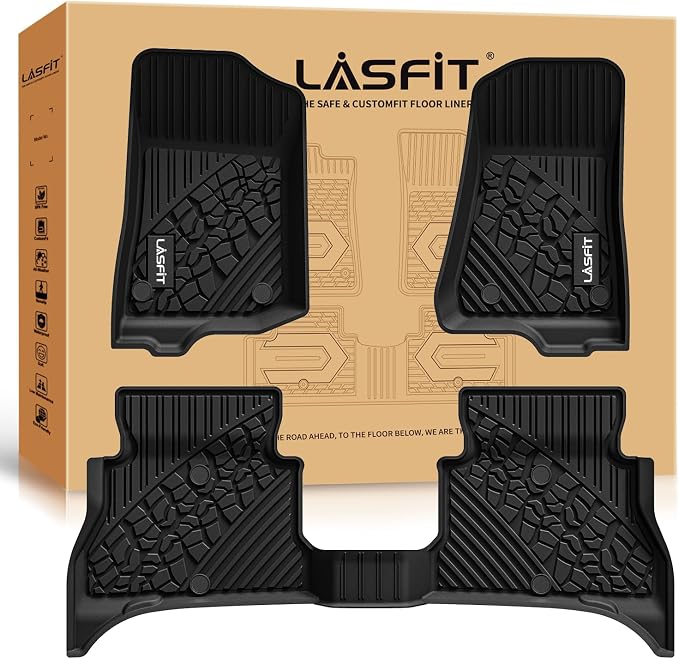 LASFIT Floor Mats for Jeep Wrangler Unlimited 4XE 2021-2024 2025 4 Door Plug-in by LASFIT