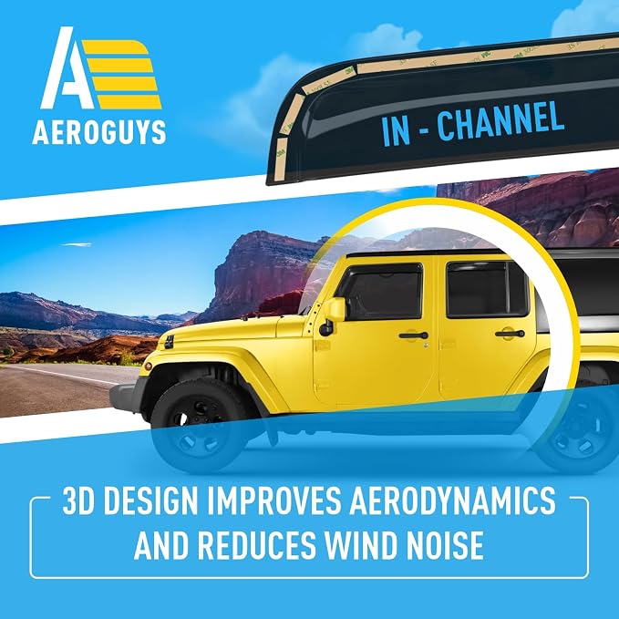 Extra Durable Window Deflectors in-Channel Window Visors Rain Guards Fit - Image 5