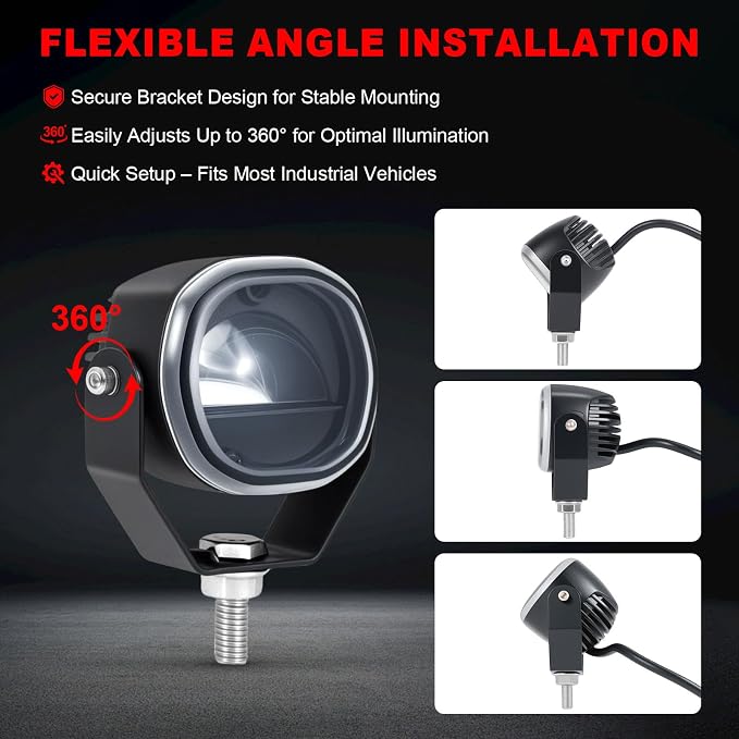 Forklift Arc Safety Light, LED Warning Lamp Red Line Projection, Aluminum - Image 4