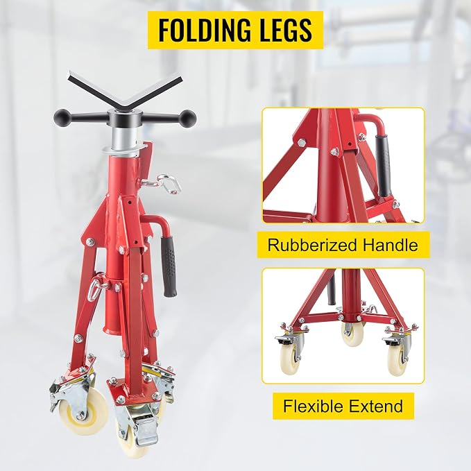 VEVOR Pipe Stand, Pipe Jack Stand, V Head Pipe Stand Adjustable Height 20-37 - Image 5